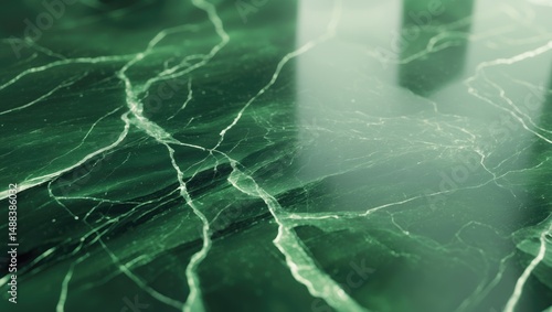 Luxurious green marble texture backdrop.