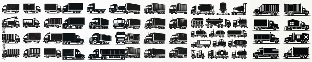 Vector set image silhouette of truck Vector set image silhouette of truck