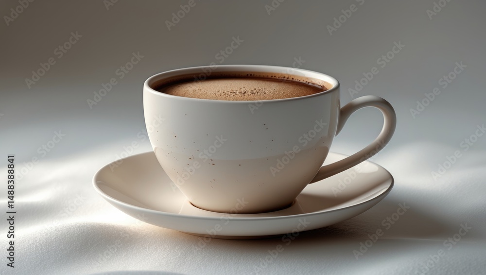 Hot beverage in a cup made with natural coffee beans Hot beverage in a cup made with natural coffee beans