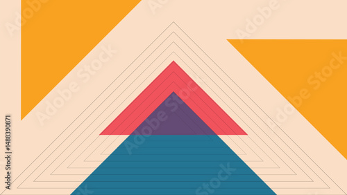 Concentric Triangle Layers in Vibrant Retro 
