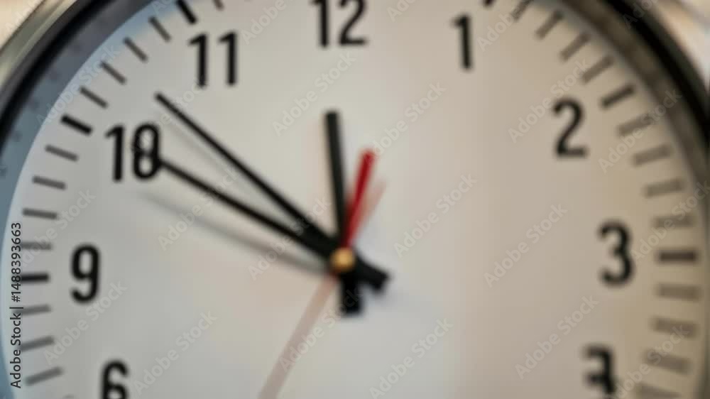Clock ticking showing almost two o'clock Clock ticking showing almost two o'clock