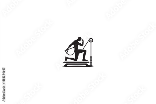 exercise instument  silhouette with a simple, understated design set against a white background