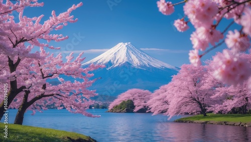 Lake with Cherry Blossom