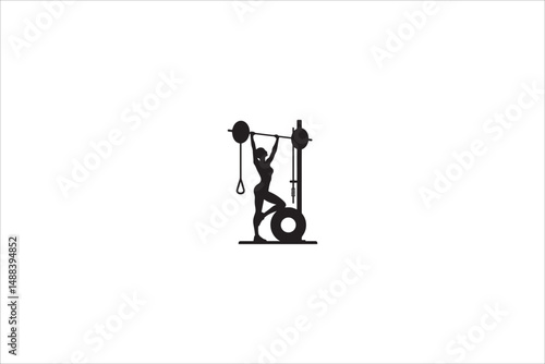 exercise instument  silhouette with a simple, understated design set against a white background