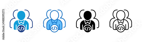 IT Personnel Multi Style - Coding Team Illustrative representation of programmers and developers