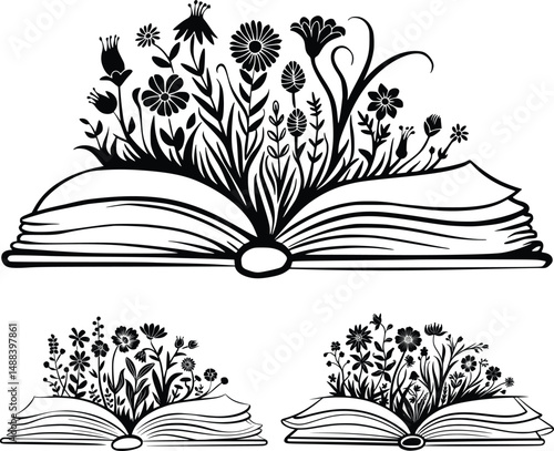 Floral Book, Book with Flowers, Reading