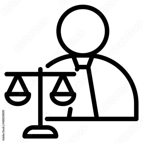 Lowyer icon in vector illustration