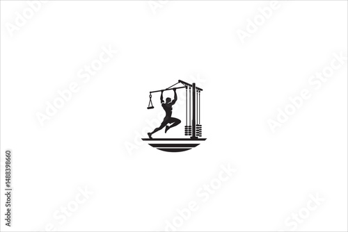 exercise instument  silhouette with a simple, understated design set against a white background