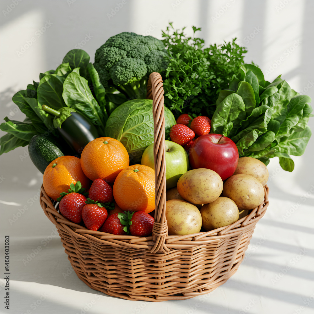 Fresh Fruit & Veggie Basket: Healthy Eating Fresh Fruit & Veggie Basket: Healthy Eating