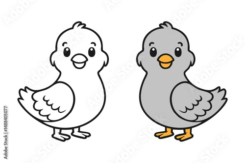 Coloring book pigeons