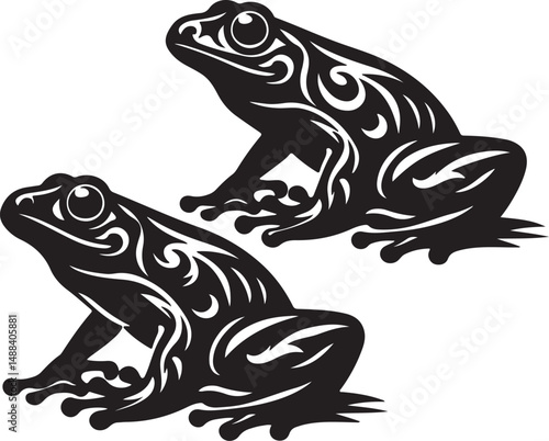 High quality Frog black vector