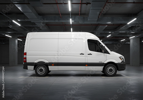 Van Parked in Urban Garage