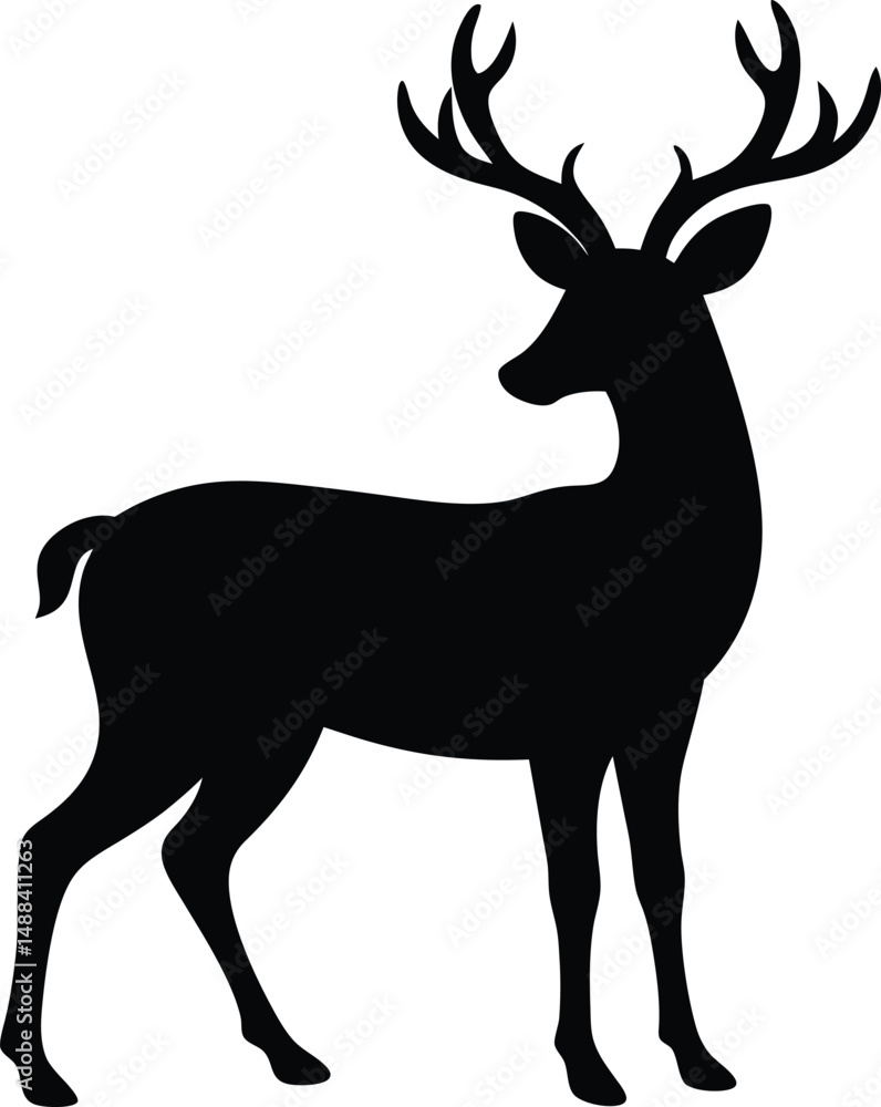 Obraz premium deer silhouette vector