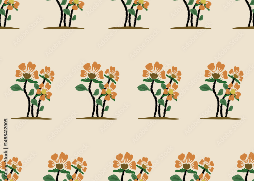 Fototapeta premium set of spring flowers vector