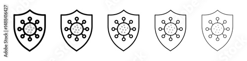 Virus protection shield icon concept. graphic design, logo, Web, UI.