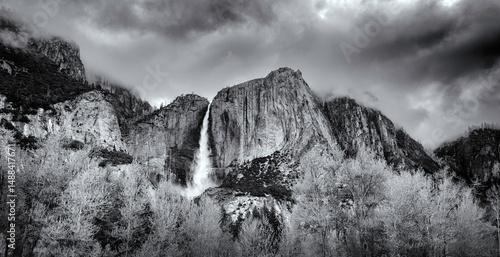 Yosemite Falls in Black and White