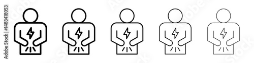Stomachache icon concept. graphic design, logo, Web, UI.