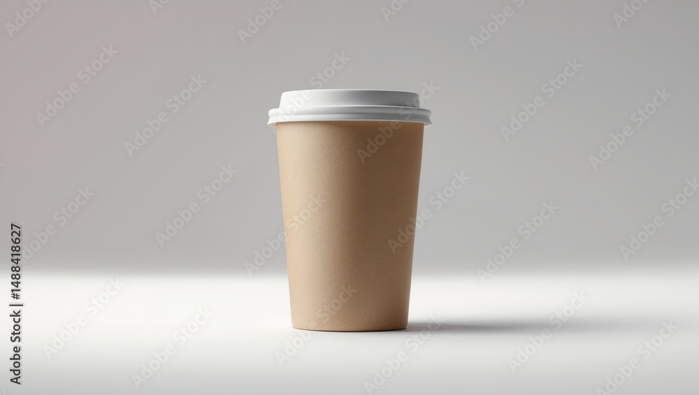 Mockup of a blank medium coffee paper cup isolated on a white background with clipping path Mockup of a blank medium coffee paper cup isolated on a white background with clipping path