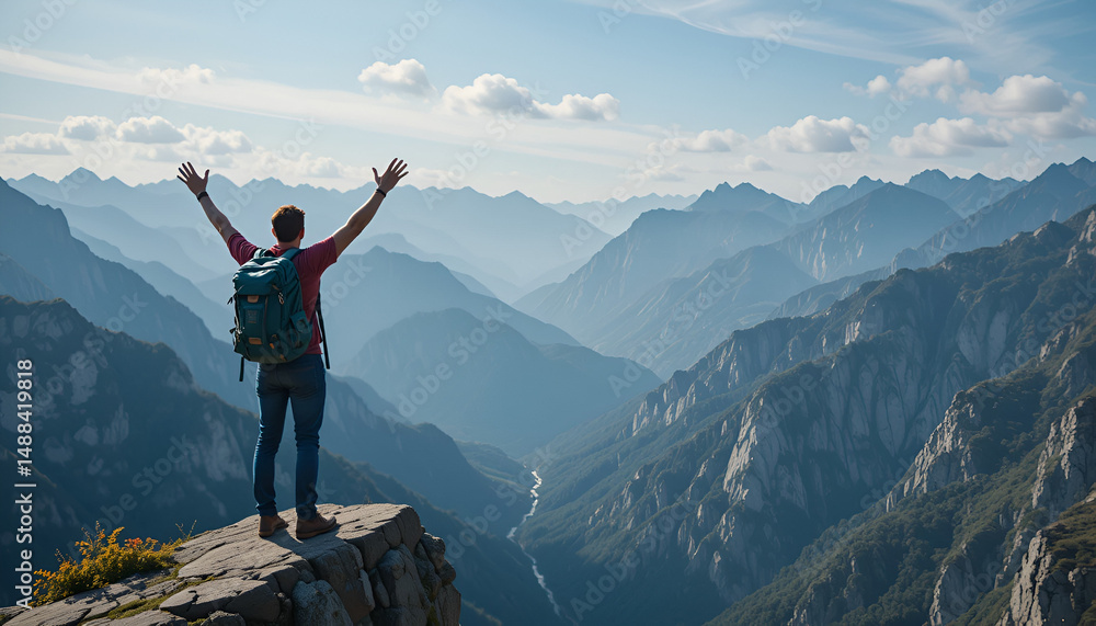 Obraz premium hiker in the mountains