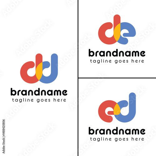 Letters dd de ed Playful Logo, represent a fun, energetic, and joy