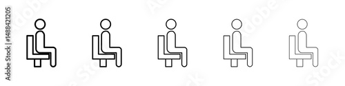 Person seat icon concept. graphic design, logo, Web, UI.