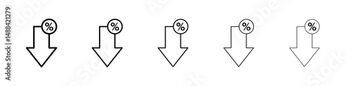 Percent down icon concept. graphic design, logo, Web, UI.