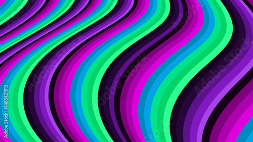 An abstract background with a pattern of colorful wavy stripes. Perfect for digital art, website backgrounds, or any project needing a splash of color and movement.