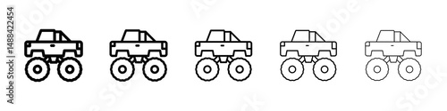Monster truck icon concept. graphic design, logo, Web, UI.