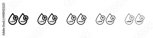 Low and high cholesterol icon concept. graphic design, logo, Web, UI.