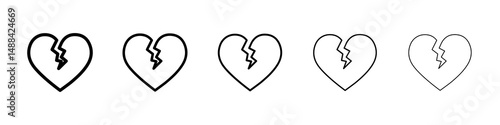 Heart Crack icon concept. graphic design, logo, Web, UI.