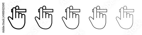 Hand holding cigarette icon concept. graphic design, logo, Web, UI.