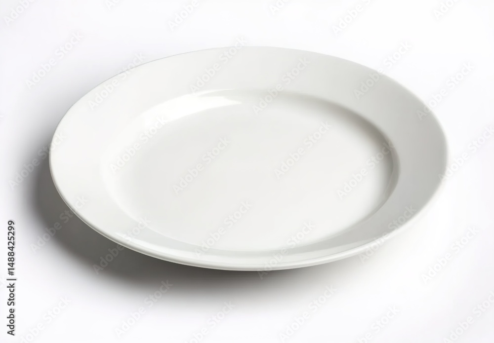 A single white plate on a white background A single white plate on a white background