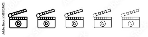 Film clapperboard icon concept. graphic design, logo, Web, UI.
