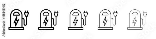 Charging station icon concept. graphic design, logo, Web, UI.