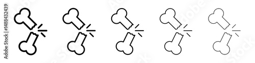 Broken bone icon concept. graphic design, logo, Web, UI.