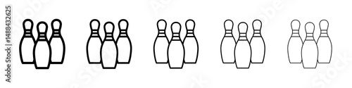 Bowling pins icon concept. graphic design, logo, Web, UI.