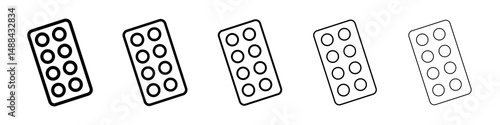Blister drug pack icon concept. graphic design, logo, Web, UI.