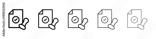 Approved document icon concept. graphic design, logo, Web, UI.