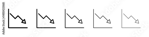 Arrow trend-down icon concept. graphic design, logo, Web, UI.