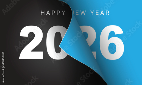 2026 Happy New Year Background Design. Greeting Card, Banner, Poster. Vector Illustration.