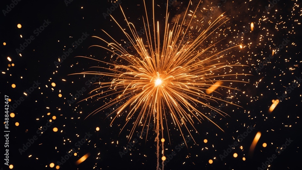 Fototapeta premium Colorful sparks and fiery explosions creating an energetic abstract background for celebration