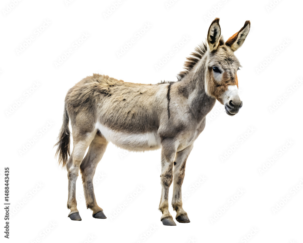 Fototapeta premium Donkey isolated on a transparent background