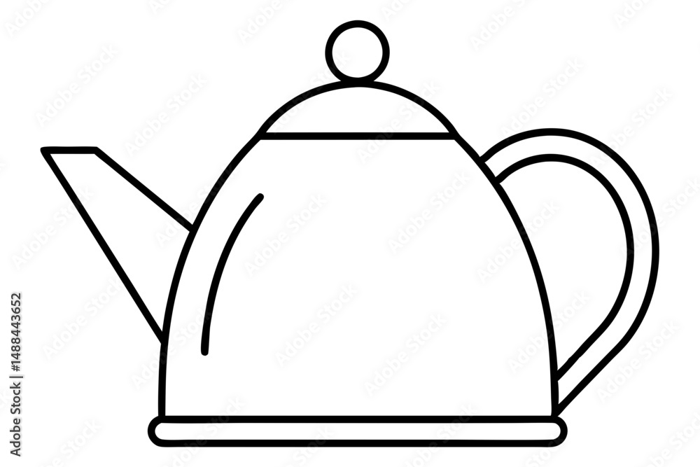 Obraz premium kettle icon silhouette line art vector illustration with a white background