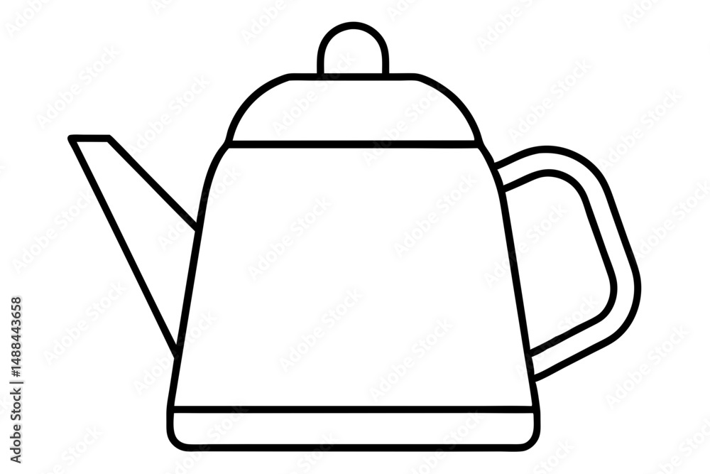 kettle icon silhouette line art vector illustration with a white background kettle icon silhouette line art vector illustration with a white background