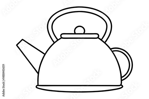 kettle icon silhouette line art vector illustration with a white background
