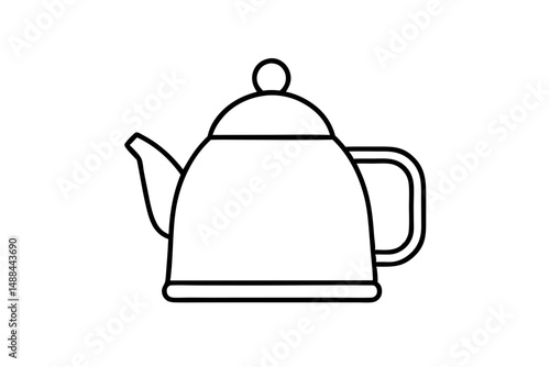 kettle icon silhouette line art vector illustration with a white background