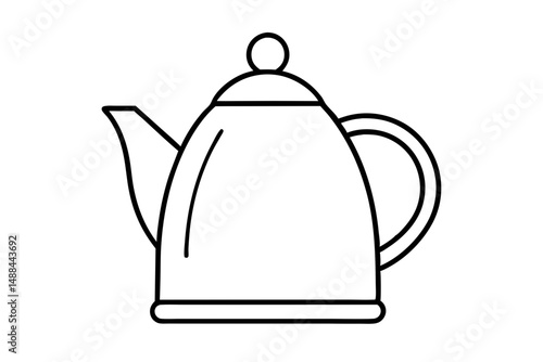 kettle icon silhouette line art vector illustration with a white background
