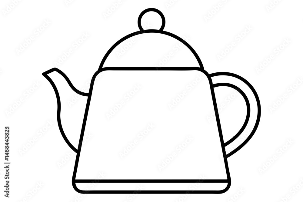 Obraz premium kettle icon silhouette line art vector illustration with a white background