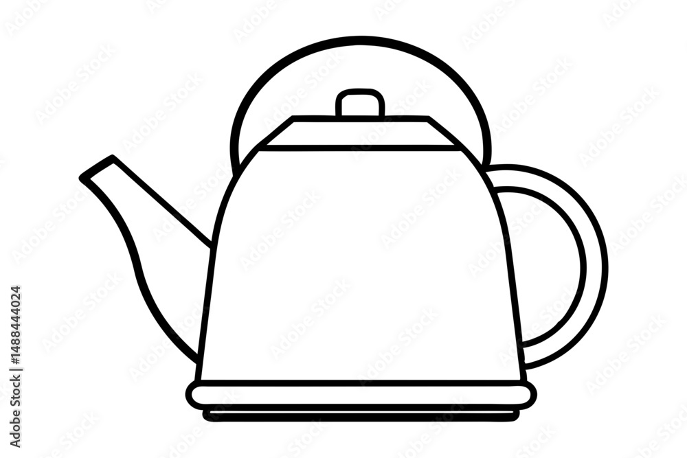 kettle icon silhouette line art vector illustration with a white background kettle icon silhouette line art vector illustration with a white background