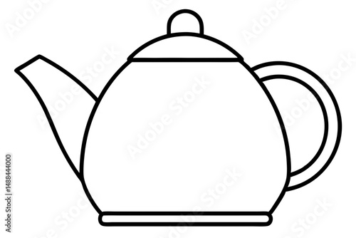 kettle icon silhouette line art vector illustration with a white background
